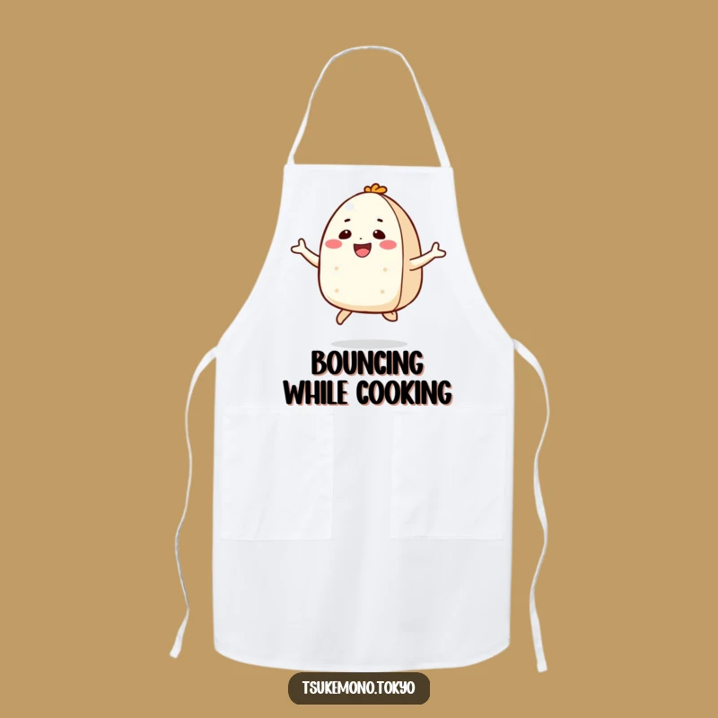 Funny Onigiri Jump Apron - Cook with Joyful Energy