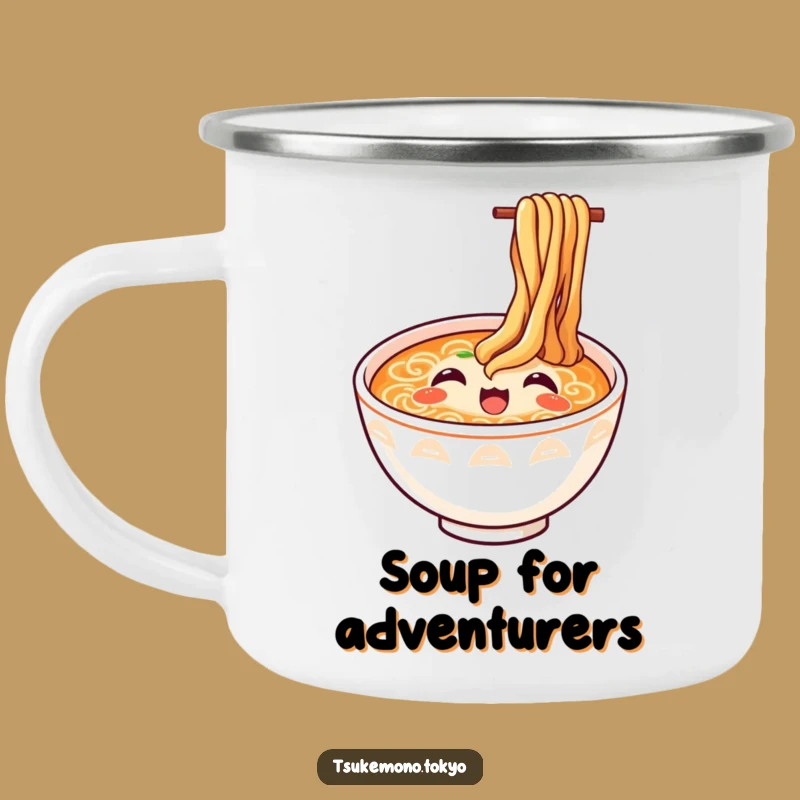 Funny Ramen Camping Mug - Outdoor Delight Drinkware, Rugged and Hilarious Gift for Hikers!