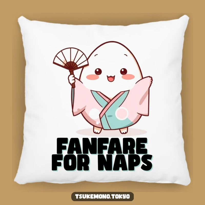 Funny Onigiri Kimono Fan Pillow: Cozy & Cheerful Accent Decor Gift
