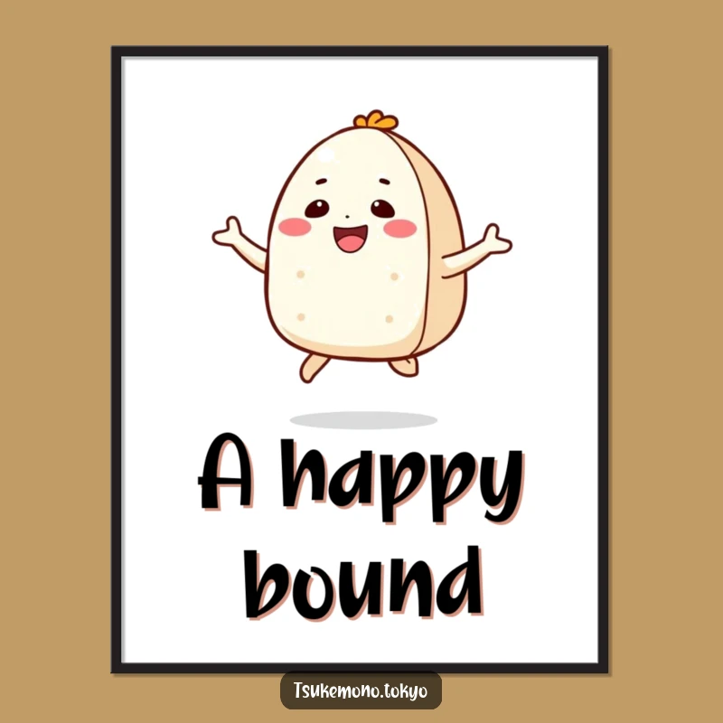 Funny Onigiri Jump Digital Print - Instant Joyful Wall Art