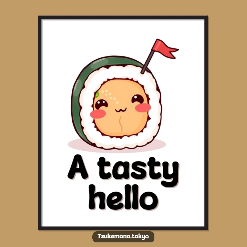 Funny Sushi Roll Flag Poster - Cheerful Wall Art for Foodies