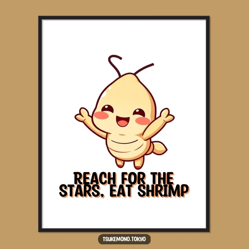 Free Printable Wall Art: Happy Tempura Shrimp Reach - Cute Downloadable Art for Your Walls