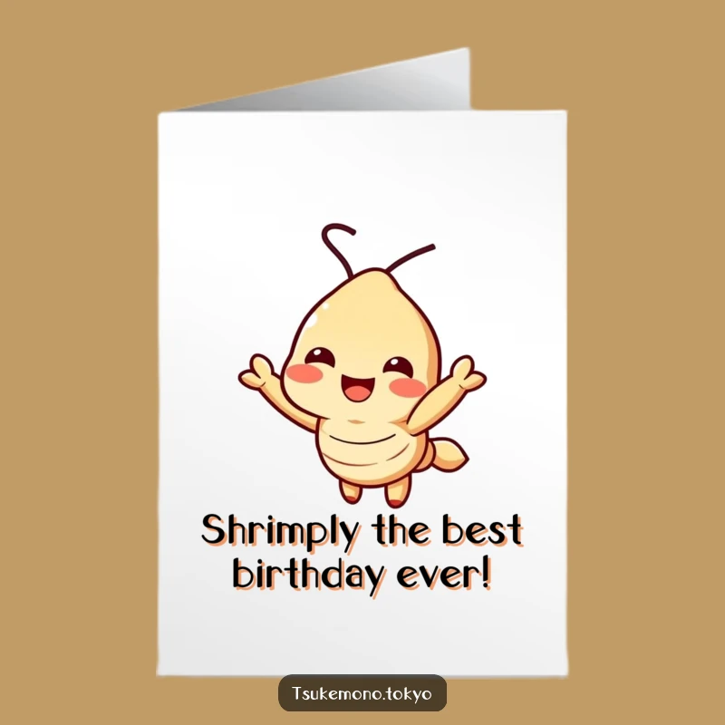 Free Printable Birthday Card: Tempura Shrimp Reach - Charming Downloadable Greeting for Fun