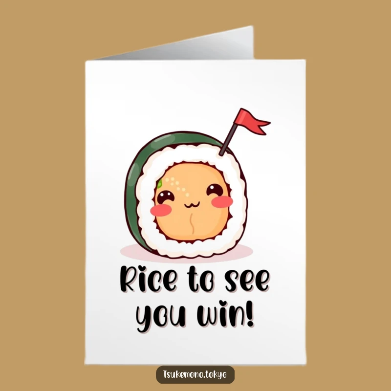 Free Printable Congrats Card: Happy Sushi Roll - Joyful Downloadable for Any Celebration