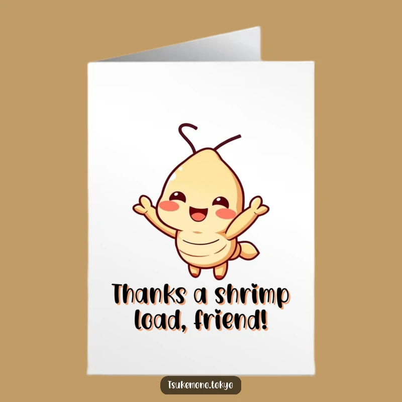 Free Printable Thank You Card: Tempura Shrimp Reach - Downloadable Gratitude with a Smile