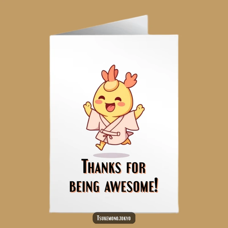 Free Printable Thank You Card: Tempura Shrimp Yukata Hops Funny Downloadable Gift