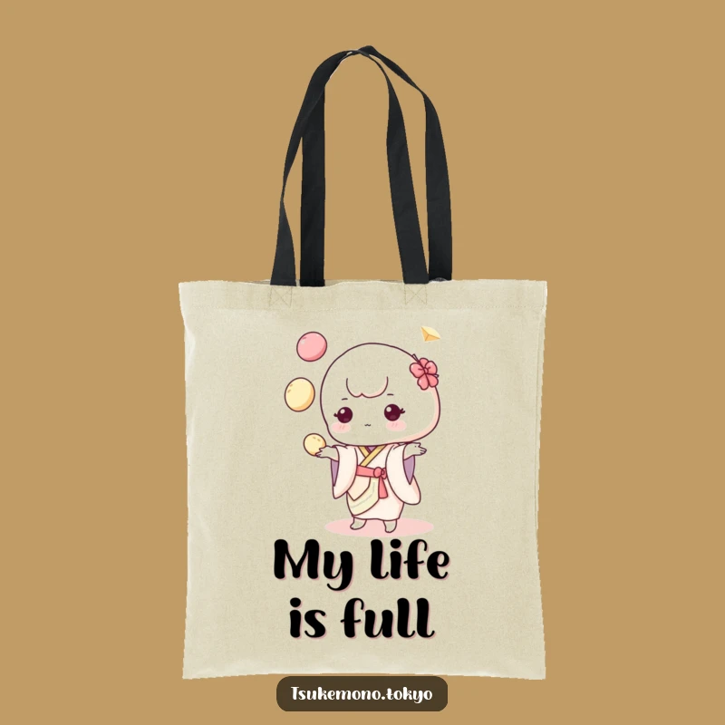 Funny Mochi Juggler Tote Bag: Stylish Pastel Kimono Carry-All for Hilarious Errands